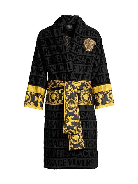 black and gold versace bath robe|versace personalized robe.